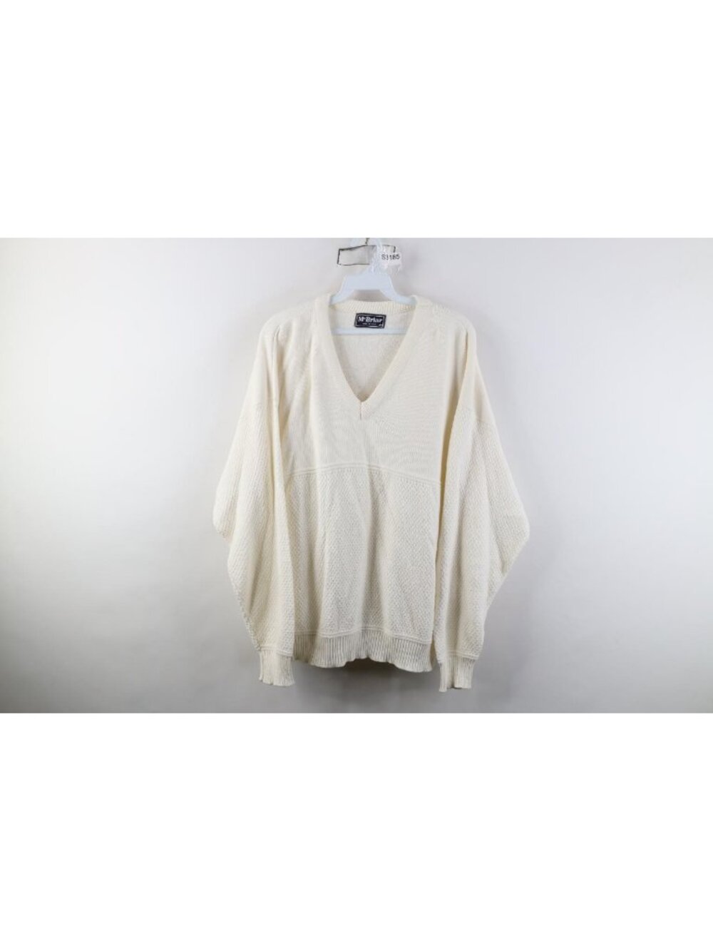 Vintage 90s Streetwear Mens XL Blank Cotton Thermal Weave Knit Sweater White USA